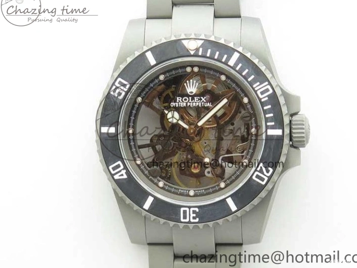 116610 Bezel Skeleton DIal Best Sandblasted Edition on ROF Andrea Submariner Carbon SA3130 Pirlo 0308